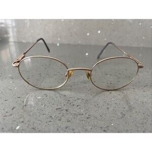 GUESS EYEGLASSES FRAMES ONLY BRN 47-20 140 gold round full rim